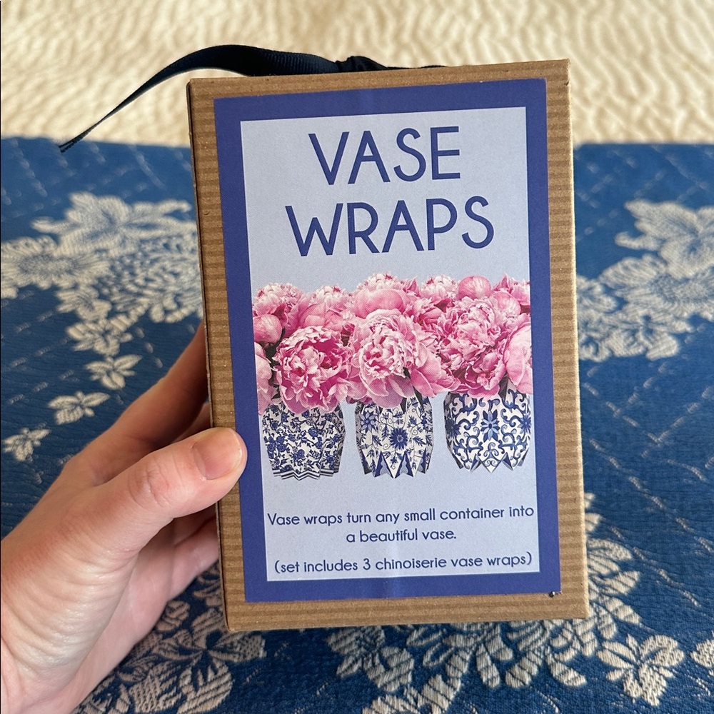 Vase Wraps Chinoiserie Set - Blue and White